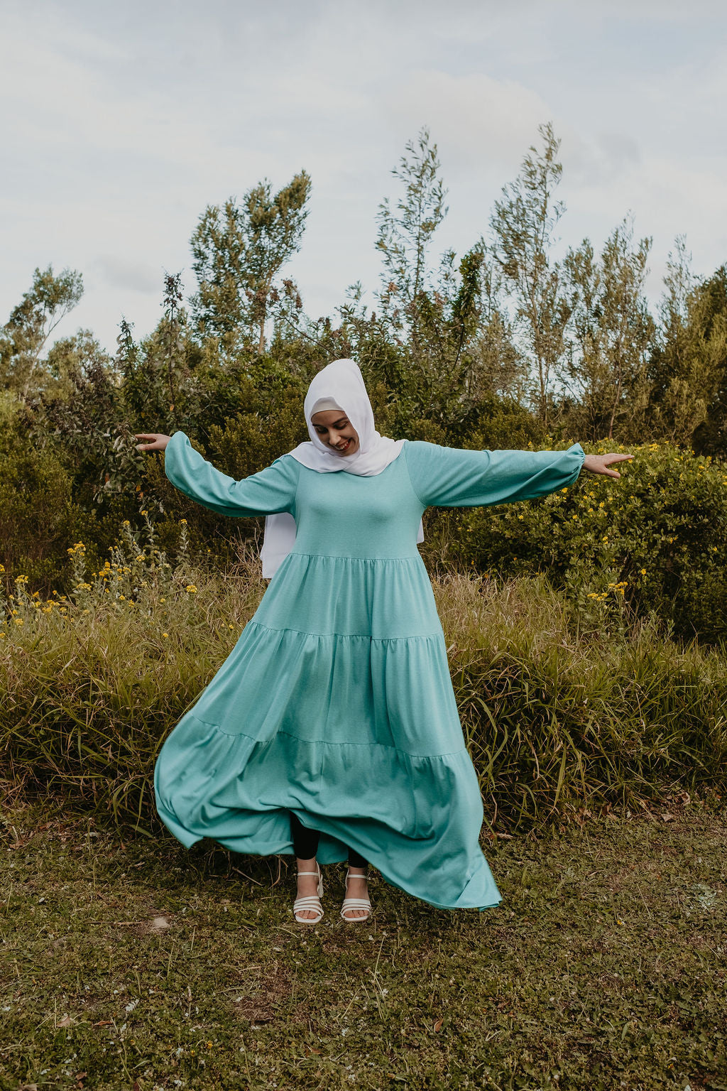 Staggered Tiered Maxi Dress