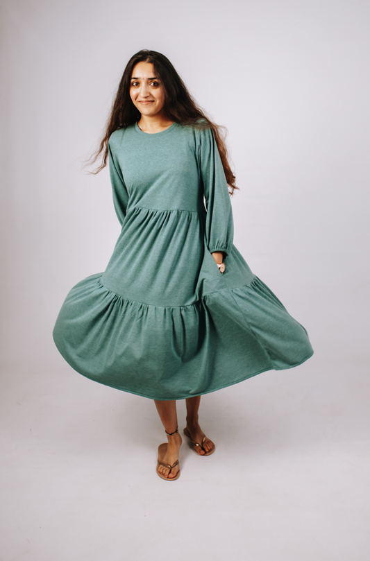 2 Tiered Midi Dress - Built-in Side Straps - Recycled Plastic