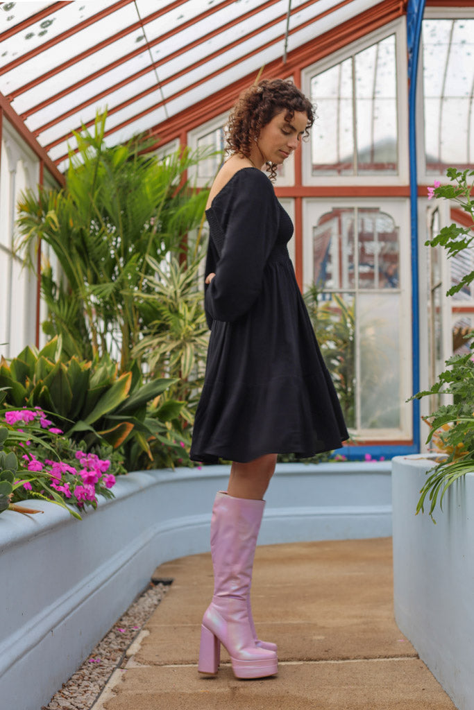 The Cottage 2 Tiered Knee Length Dress (Non-stretch Fabric)