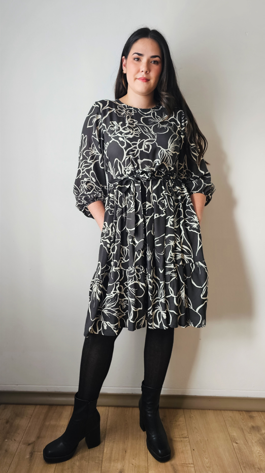 2 Tiered Knee Length Dress - Tencel